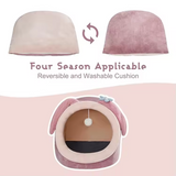 Pink Plush Rabbit Ears Shape Pet Cave Bed Eco Friendly