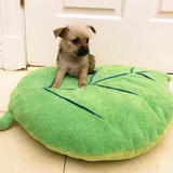 Green Plush Leaf Shape Pet Bed Cute Comfortable Pet Mattress