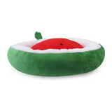 Luxury Soft Pp Cotton Filling Round Cat Bed Plush Watermelon Shape Pet Mat
