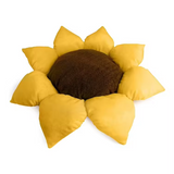Custom Logo Portable Yellow Plush Sunflower Shape Pet Mat