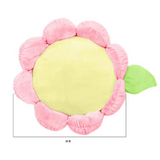Round Plush Pink Flower Pet Mat Bed With Pillow For Small Medium Pet