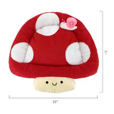 Custom Personalized Red Plush Cute Mushroom Shape Pet Mat Bed