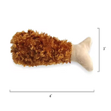 Fashion Cute Brown Waffle Shaped Pet Mat With Chicken Drumstick Plush Toy