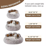 Customized Portable Soft Brown Plush Paw Round Dog Bed