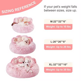 Eco Friendly Comfortable Modern Cute Round Pink Plush Paw Calming Pet Large Bed