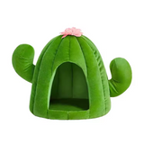 Custom Green Cactus Multi-functional Comfortable Cute Cat Cave Bed