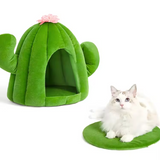 Custom Green Cactus Multi-functional Comfortable Cute Cat Cave Bed