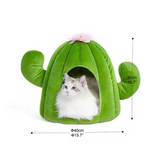 Custom Green Cactus Multi-functional Comfortable Cute Cat Cave Bed