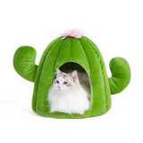 Custom Green Cactus Multi-functional Comfortable Cute Cat Cave Bed