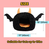 New Portable Luxury Halloween Black Pet Cave Bed With Removable Cushion