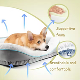 Custom Grey Plush Eco Friendly Rectangle Calming Dog Sofa Beds