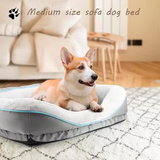 Custom Grey Plush Eco Friendly Rectangle Calming Dog Sofa Beds