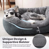Hot Sale Dark Grey Plush Rectangle Soft Pet Sofa Dog Bed