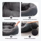 Hot Sale Dark Grey Plush Rectangle Soft Pet Sofa Dog Bed