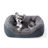 Hot Sale Dark Grey Plush Rectangle Soft Pet Sofa Dog Bed