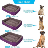 Purple Short Plush Rectangle Detachable Wash Cushion Pet Bed