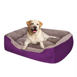 Purple Short Plush Rectangle Detachable Wash Cushion Pet Bed