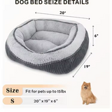New Dark Grey Short Plush Square Portable Double-faced Pet Bed With Side Bolster