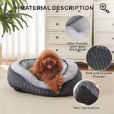 New Dark Grey Short Plush Square Portable Double-faced Pet Bed With Side Bolster