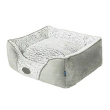 Custom Modern Grey Short Plush Washable Soft Fuzzy Calming Small Rectangle Dog Beds
