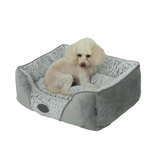 Custom Modern Grey Short Plush Washable Soft Fuzzy Calming Small Rectangle Dog Beds