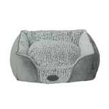 Custom Modern Grey Short Plush Washable Soft Fuzzy Calming Small Rectangle Dog Beds