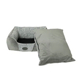 Custom Modern Grey Short Plush Washable Soft Fuzzy Calming Small Rectangle Dog Beds