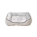 Grey Linen Rectangle Multi Size Pet Bed With Pillow For Sale