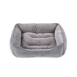 Grey Linen Rectangle Multi Size Pet Bed With Pillow For Sale