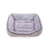 Grey Linen Rectangle Multi Size Pet Bed With Pillow For Sale