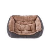 Grey Linen Rectangle Multi Size Pet Bed With Pillow For Sale