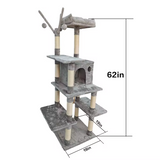Cat Tower Furniture Sisal Rope Cat Tree Climbing Frame Interactive Cat Toy