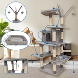 Cat Tower Furniture Sisal Rope Cat Tree Climbing Frame Interactive Cat Toy