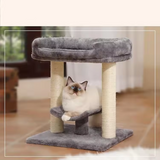 Custom Grey Plush Furniture Cat Tree Tower Scratcher Creative Giant Cat Tree House