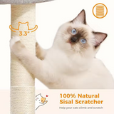 Custom Grey Plush Furniture Cat Tree Tower Scratcher Creative Giant Cat Tree House