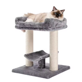 Custom Grey Plush Furniture Cat Tree Tower Scratcher Creative Giant Cat Tree House