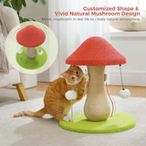 Custom Mushroom Sisal Cat Climbing Scratching Tree Condo With Scrapers And Ball