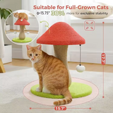 Custom Mushroom Sisal Cat Climbing Scratching Tree Condo With Scrapers And Ball