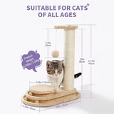 Wooden Sisal Smaller Cat Activity Climbing Multilayer Tree Tower With Moving Wooden Balls