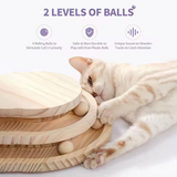 Wooden Sisal Smaller Cat Activity Climbing Multilayer Tree Tower With Moving Wooden Balls