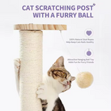 Wooden Sisal Smaller Cat Activity Climbing Multilayer Tree Tower With Moving Wooden Balls