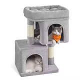 Large Grey Plush Cat Tree House Indoor Climbing Frame