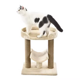 Veige Plush Cat Climbing Frame Scratching Post Tree Scratcher Multihammock