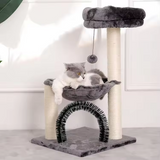 Grey Plush Scratcher Sisal Condo Luxury Cat Tree Tower With Ball