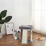 Grey Plush Climbing Tree House Sisal Multilayer Tree Tower For Cats