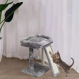 Grey Plush Climbing Tree House Sisal Multilayer Tree Tower For Cats