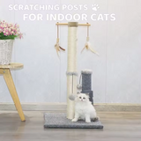 Feather Pendant Cat Tree Indoor Climbing Frame Timber Cat Scratching Tree House Tower