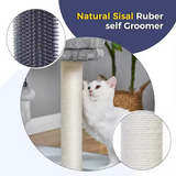 Grey Plush Multi-level Simple Tree Tower With Scratcher Sisal And Ball