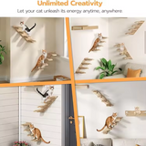 Modern Wooden Wall Hanging Climbing Tree House Multilayer Tree Tower
