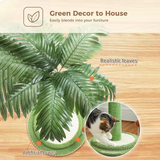 Customized Multi Level Green Cat Real Tree Tower Cat Climbing Condo Tree